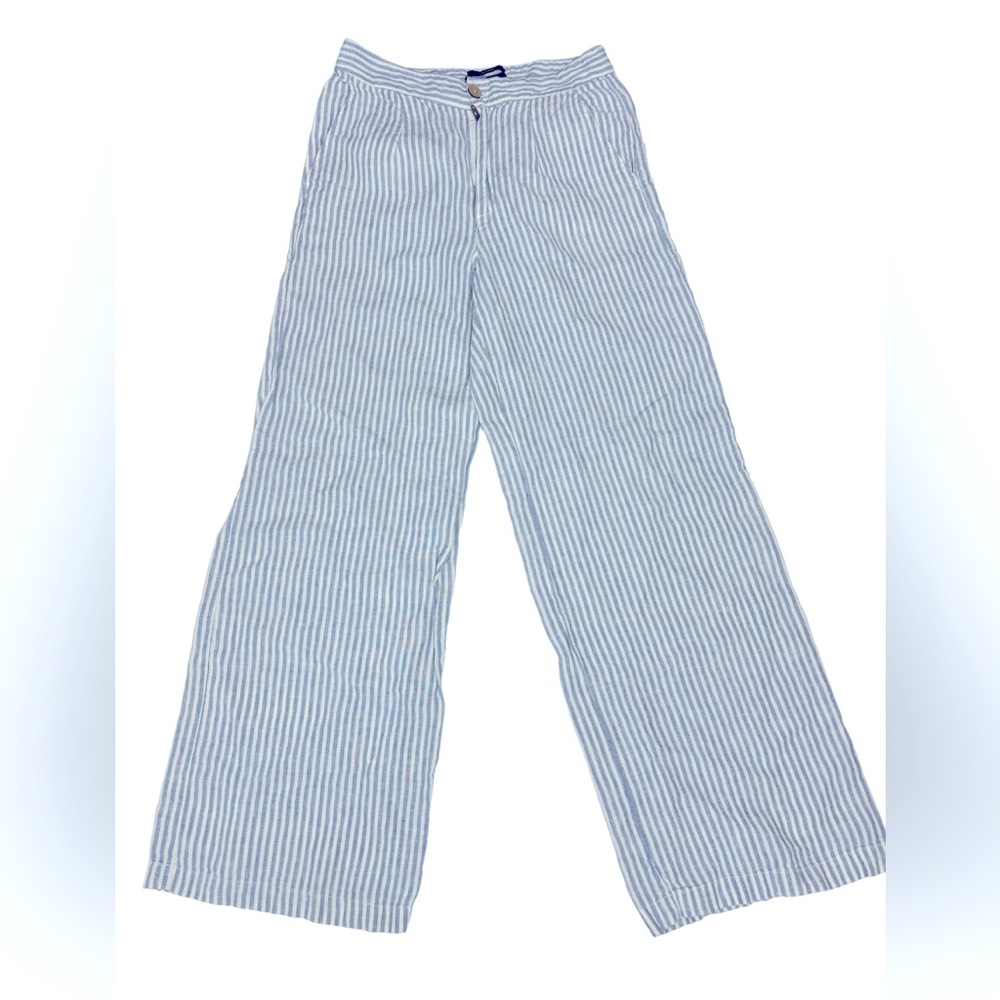 Tahari wide leg linen pants